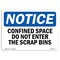 Signmission OSHA Sign, Confined Space Do Not Enter Scrap Bins, 10in X 7in Aluminum, 10" W, 7" H, Landscape OS-NS-A-710-L-10777 - alternate 1